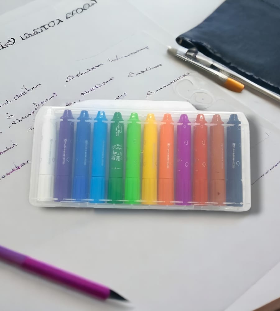 Ulee Bear Oil Pastel Silky Crayon Super Washable for kids (Pack of 12, Multicolor) view 2